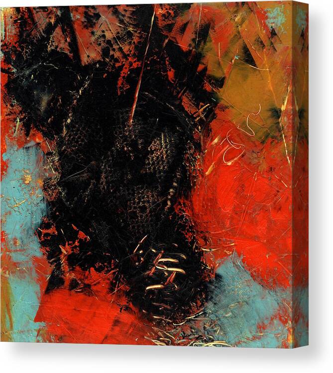 Abstract Canvas Print featuring the painting Red Dragon 2 by Marcy Brennan