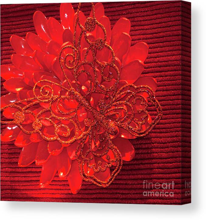 Floral Canvas Print featuring the photograph Red Floral Wall Art by Linda Phelps