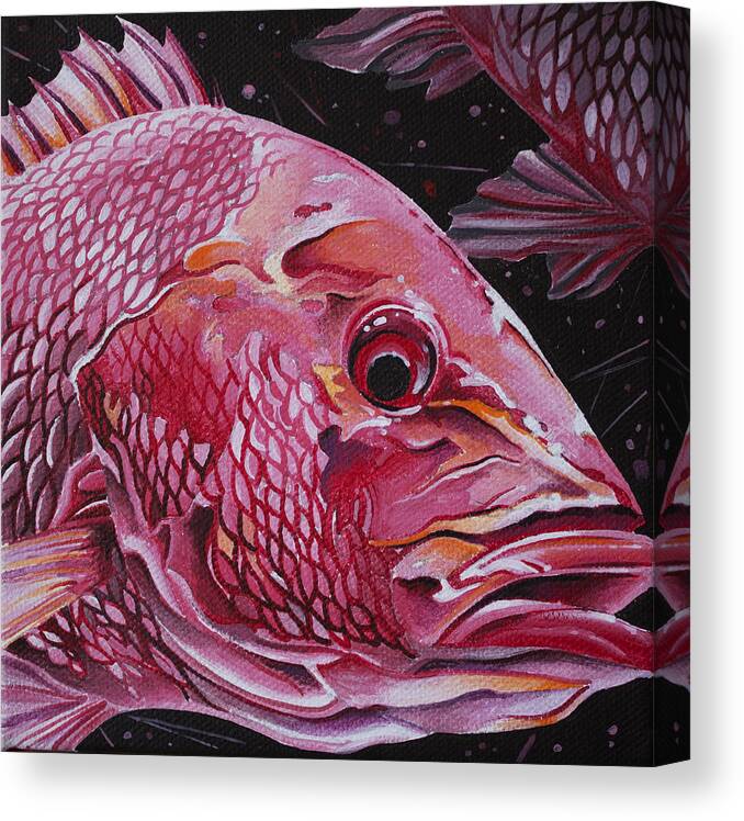 Red Snapper Canvas Print featuring the painting Red Snapper by William Love