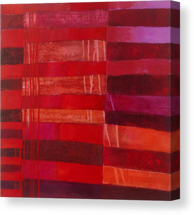 Abstract Art Canvas Print featuring the painting Red Stripes 2 by Jane Davies