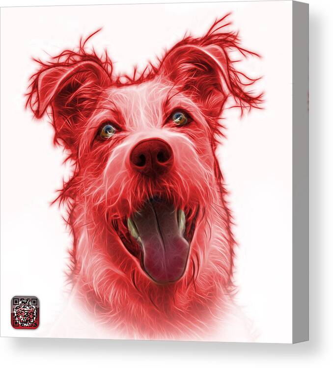 Terrier Canvas Print featuring the painting Red Terrier Mix 2989 - WB by James Ahn