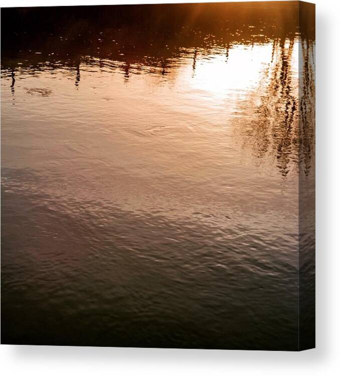 Golden Canvas Print featuring the photograph Reflecting On The Past by Aleck Cartwright