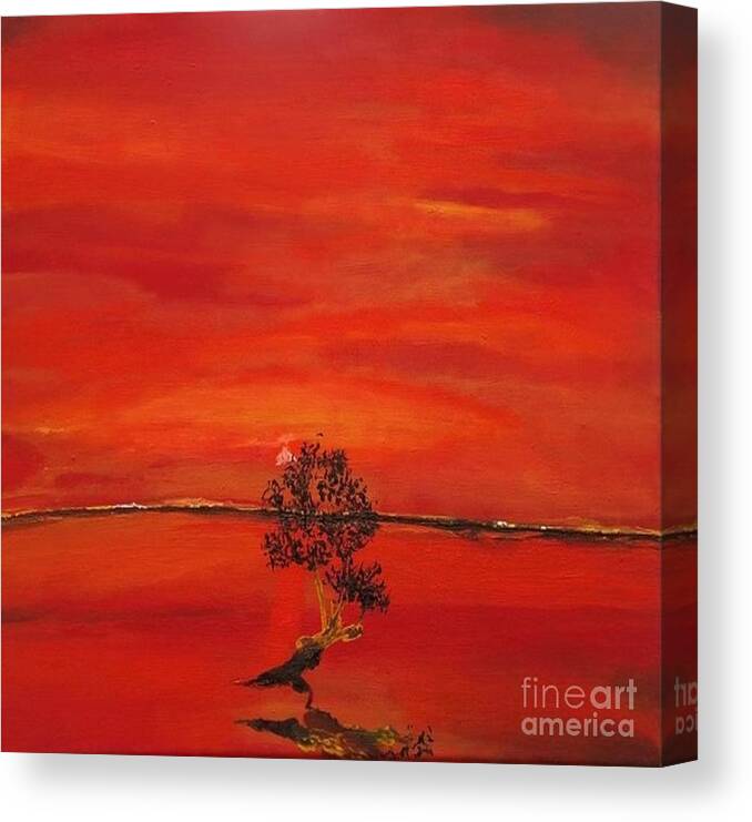 Acrylic Landscape Canvas Print featuring the painting Reflection by Denise Morgan