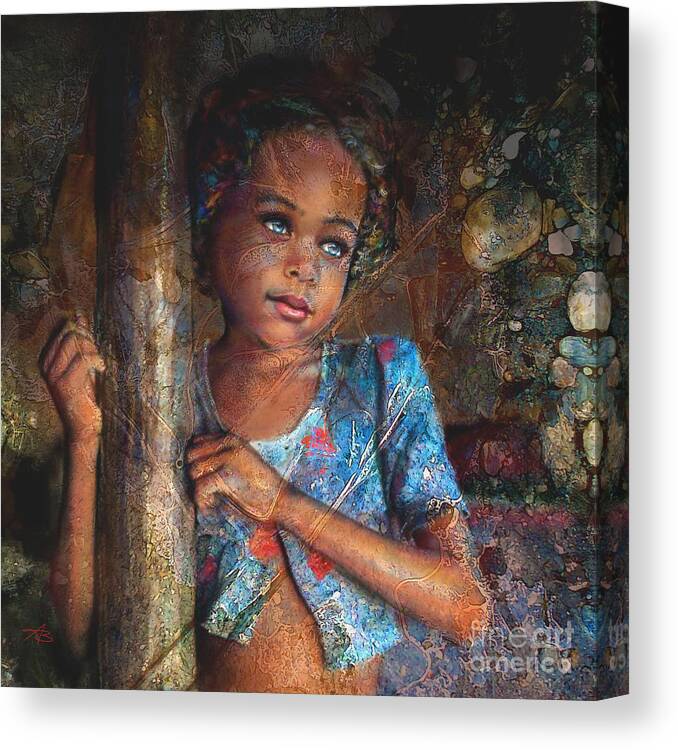 Little Canvas Print featuring the painting Refugee by Angie Braun