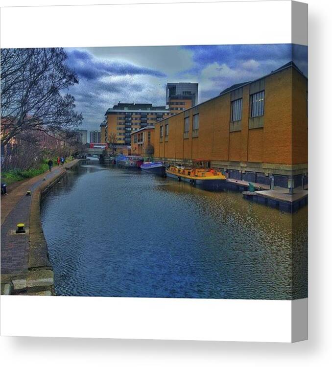 Canal Canvas Print featuring the photograph #regents #canal #london #boats #ripples by Tai Lacroix