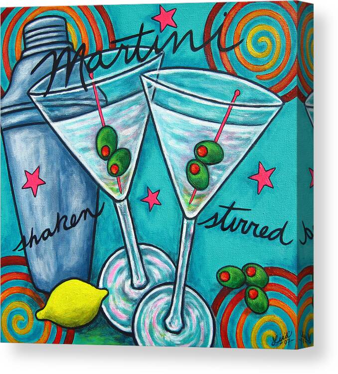 Alcohol Canvas Print featuring the painting Retro Martini by Lisa Lorenz