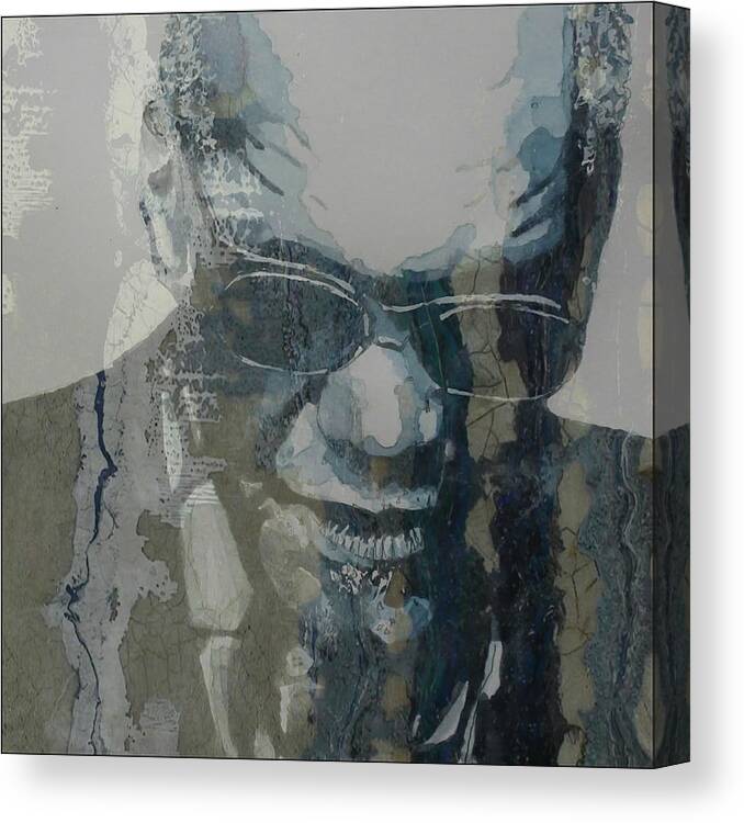 Ray Charles Canvas Print featuring the mixed media Retro / Ray Charles by Paul Lovering