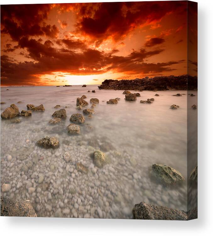 Sunset Canvas Print featuring the photograph Rhapsody In Red by Philippe Sainte-Laudy