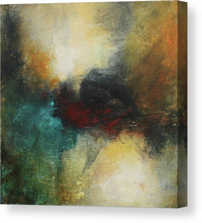Blue And Red Abstract Painting Canvas Print featuring the painting Rich Tones Abstract Painting by Patricia Lintner
