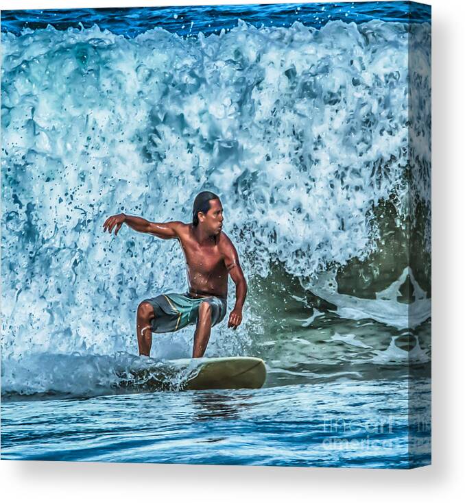 Beach Canvas Print featuring the photograph Riding The Wave Out by Eye Olating Images