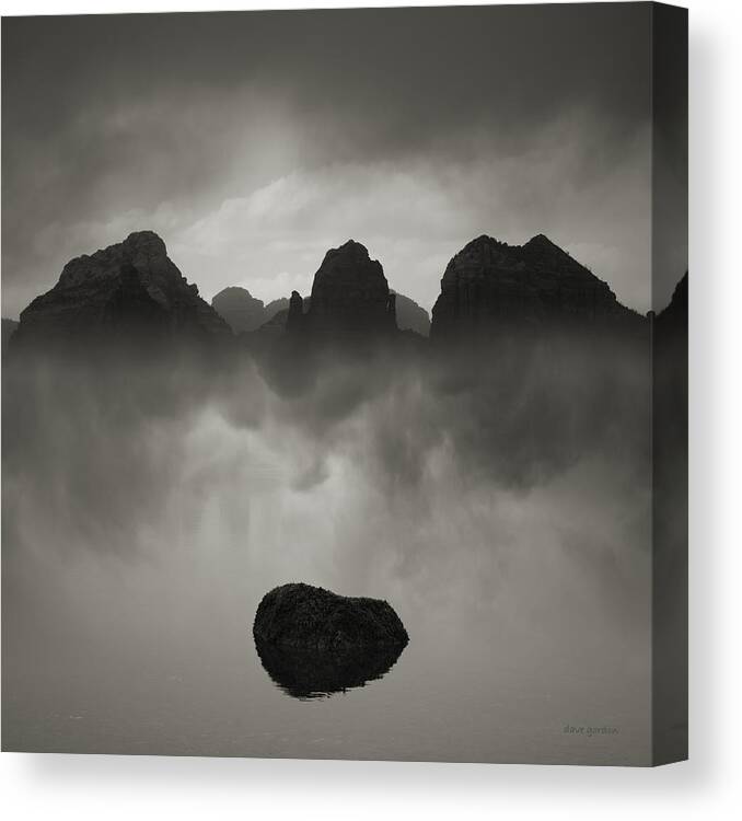 Landscape Canvas Print featuring the photograph Rock and Peaks by David Gordon