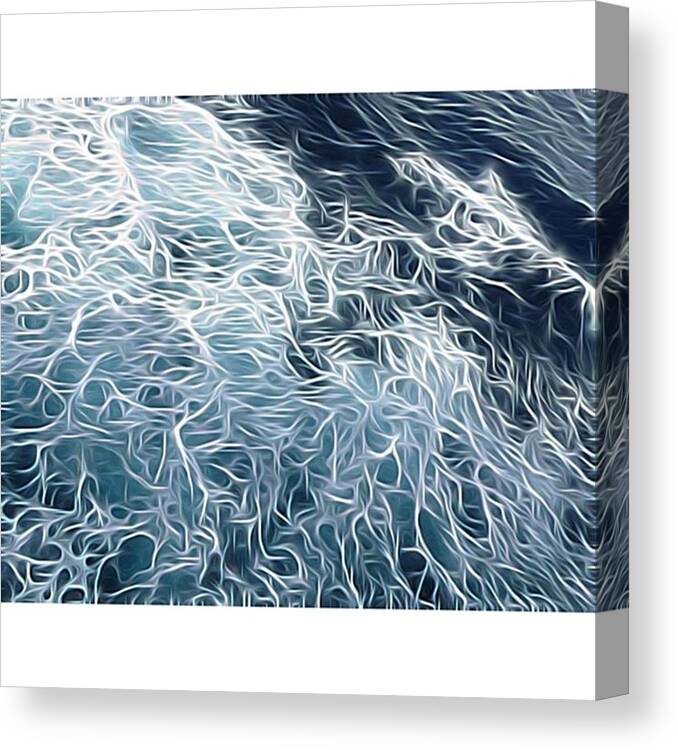 Blue Canvas Print featuring the photograph Roiling Caribbean Sea Water Is Captured by Jason Freedman