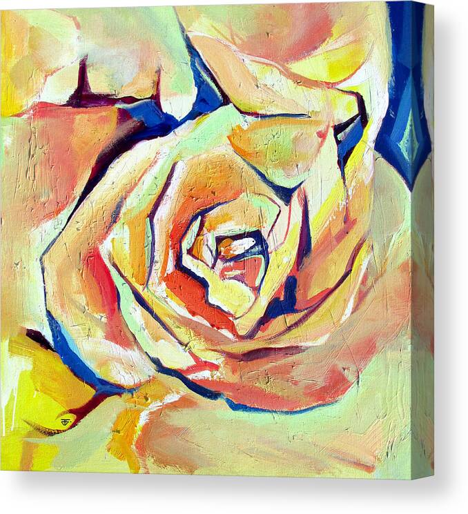 Florals Canvas Print featuring the painting Rose Sun by John Gholson