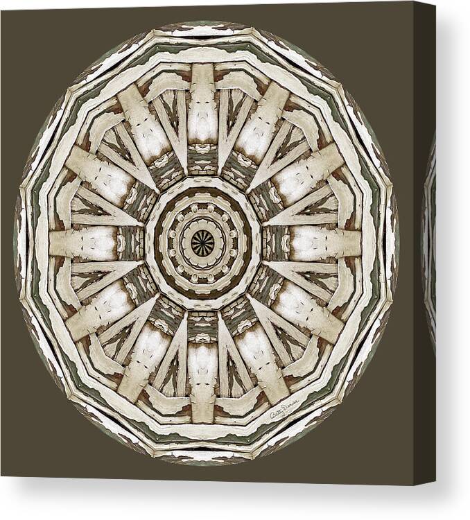 Round Canvas Print featuring the photograph Round Wicker Mandala by Betty Denise