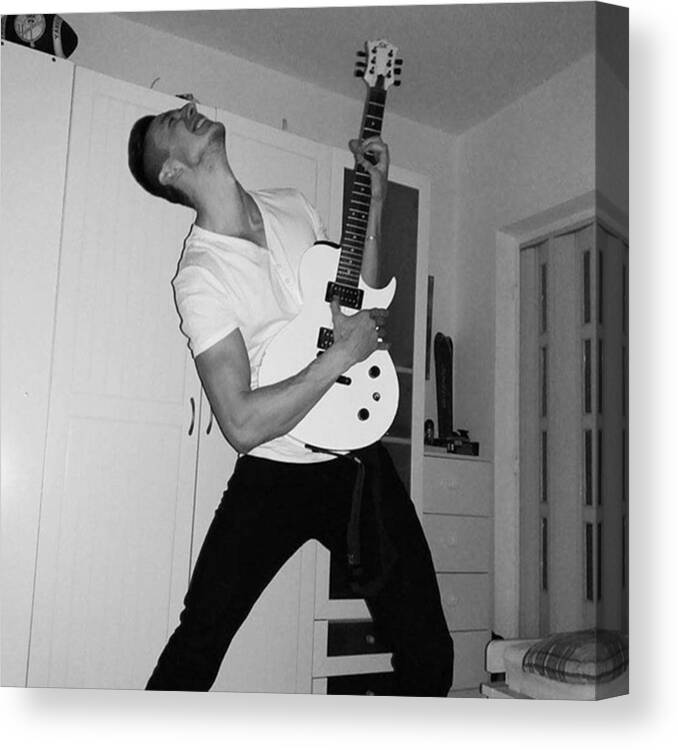 Gitaristu Canvas Print featuring the photograph #rozbieham #karieru #gitaristu by Stano Lasso
