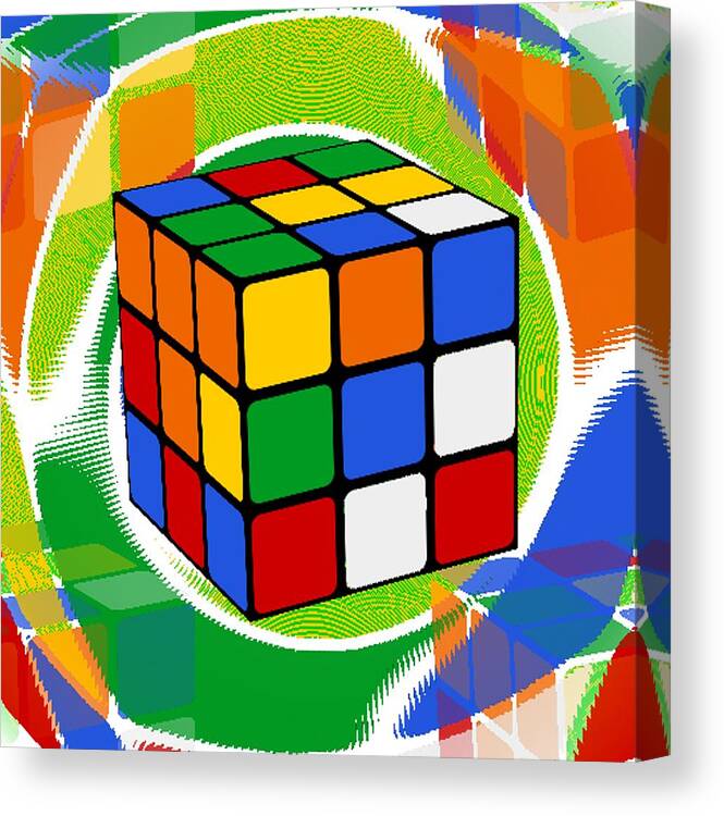 Rubiks Cube Canvas Print featuring the digital art Rubik's Cube 2 by Chris Butler