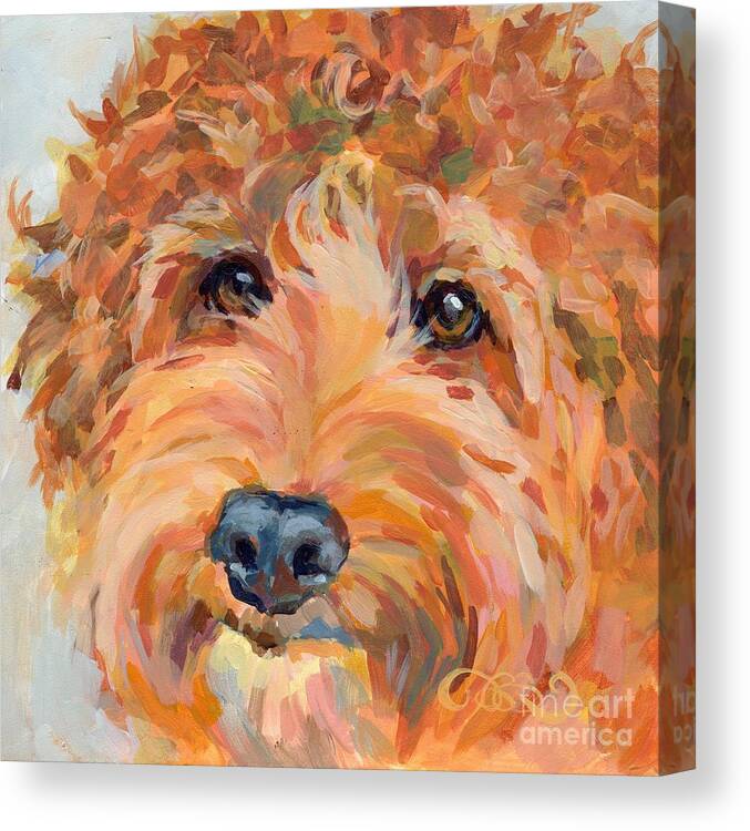 Labradoodle Canvas Print featuring the painting Ruby by Kimberly Santini