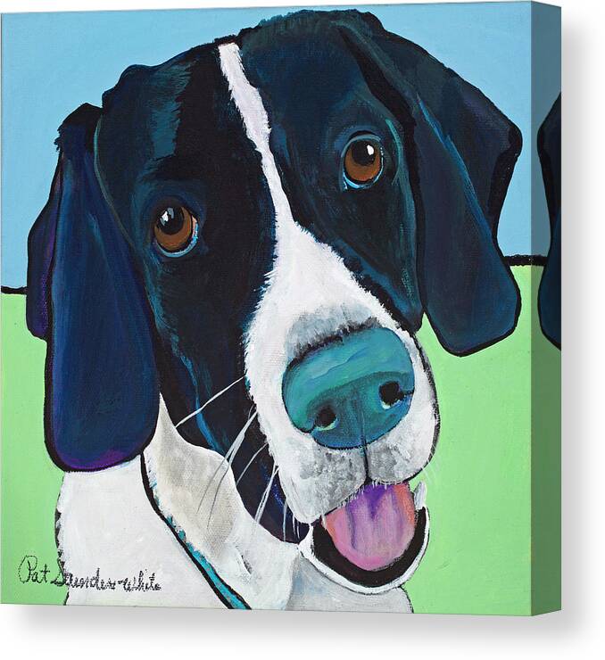 Rescue Dog Canvas Print featuring the painting Ruger by Pat Saunders-White