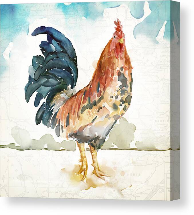 Farm Canvas Print featuring the painting Rust Rooster by Mauro DeVereaux