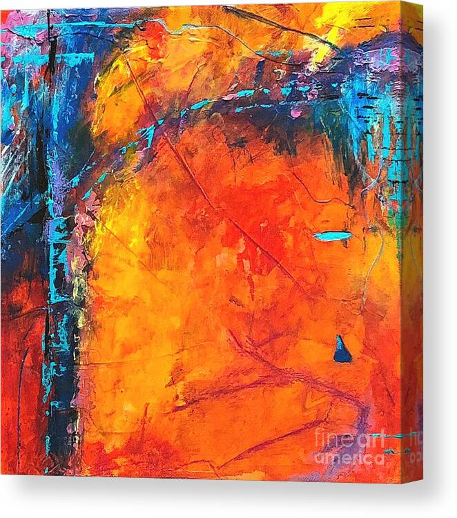 Abstract Canvas Print featuring the painting Sacred Start by Mary Mirabal