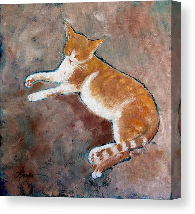 Cats Canvas Print featuring the painting Saddle Tramp- Ranch Kitty by Adele Bower