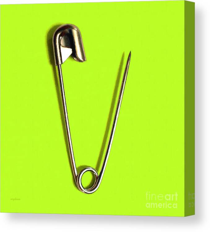 Wingsdomain Canvas Print featuring the photograph Safety Pin Pop Art 20161112-p36 by Wingsdomain Art and Photography