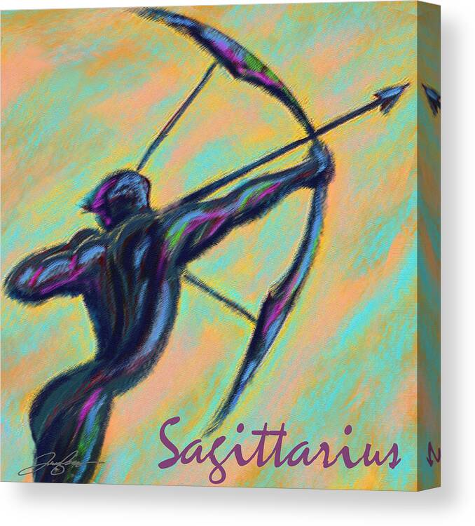 Sagittarius Canvas Print featuring the painting Sagittarius by Tony Franza