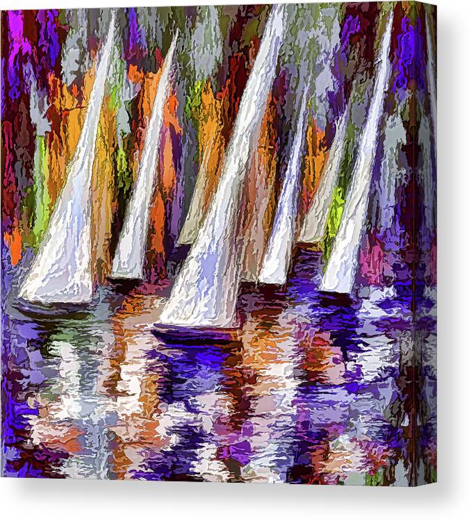  Art Canvas Print featuring the digital art Sail Away by OLena Art by Lena Owens - Vibrant DESIGN