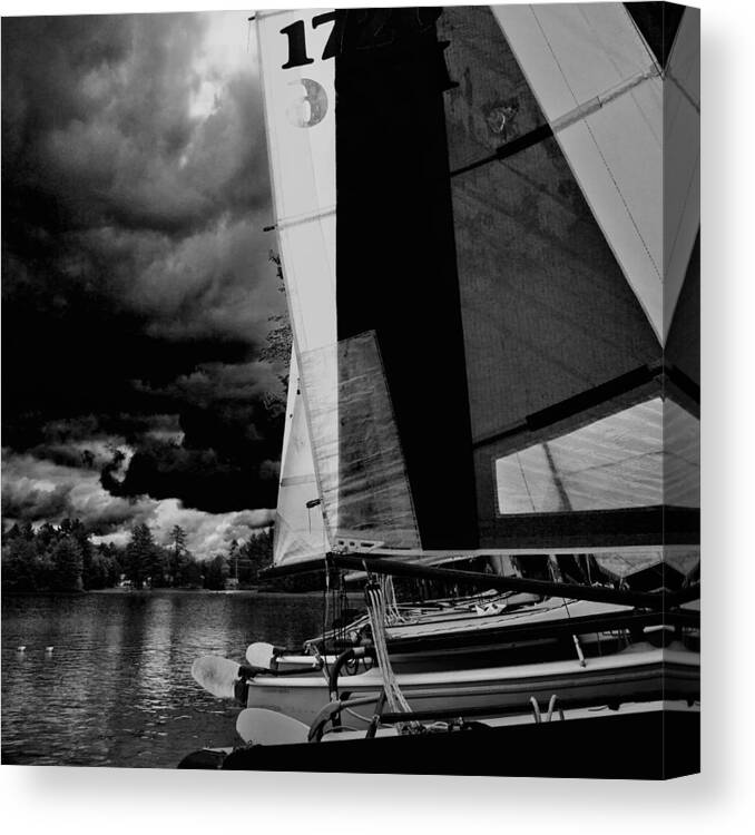 Sailboats On The Shore Canvas Print featuring the photograph Sailboats on the Shore by David Patterson