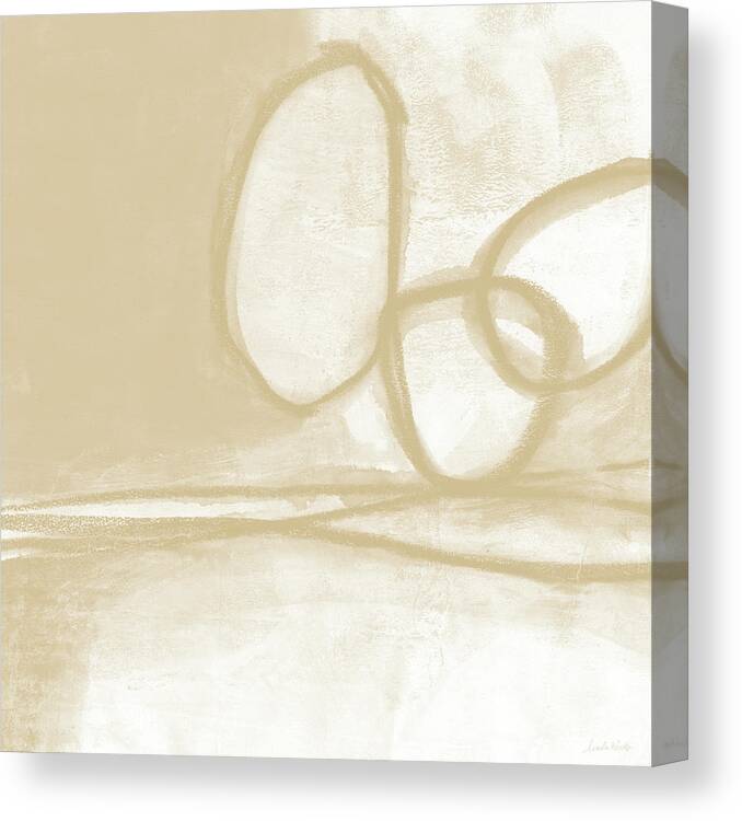 Abstract Canvas Print featuring the painting Sand and Stone 6- Contemporary Abstract Art by Linda Woods by Linda Woods