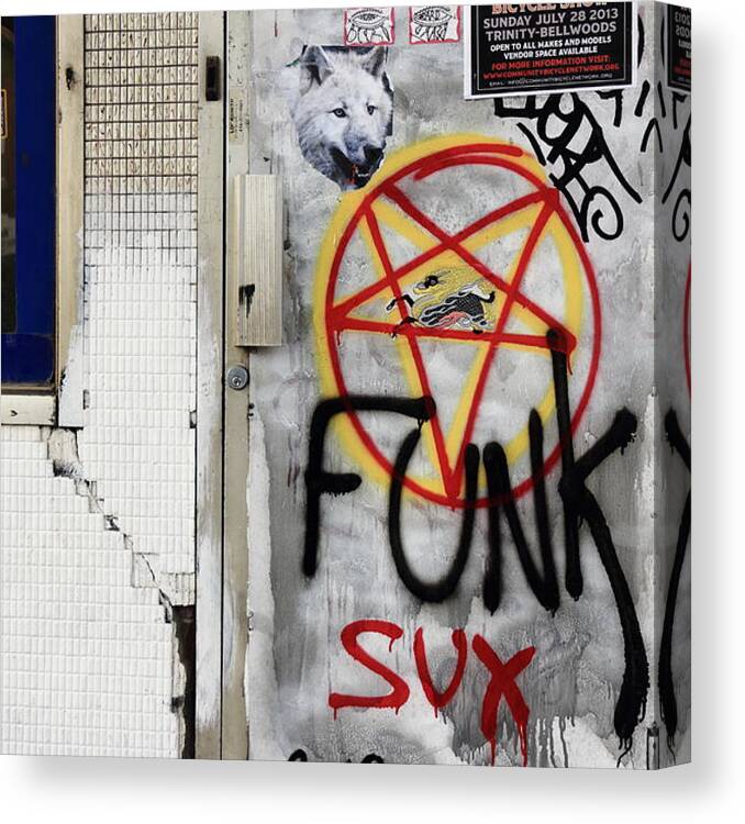 Satan Canvas Print featuring the photograph Satanic Funk by Kreddible Trout