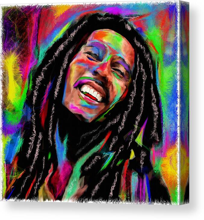 Bob Marley Canvas Print featuring the painting Satisfy My Soul... by Mark Tonelli