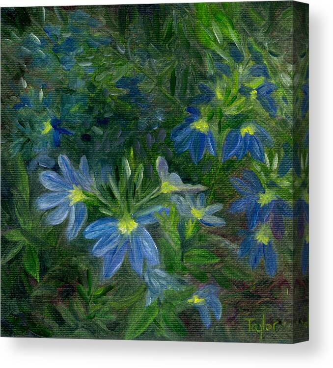 Annuals Canvas Print featuring the painting Scaevola by FT McKinstry