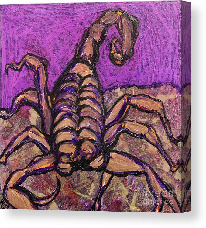 Scorpion Canvas Print featuring the painting Scorpio? by Rebecca Weeks