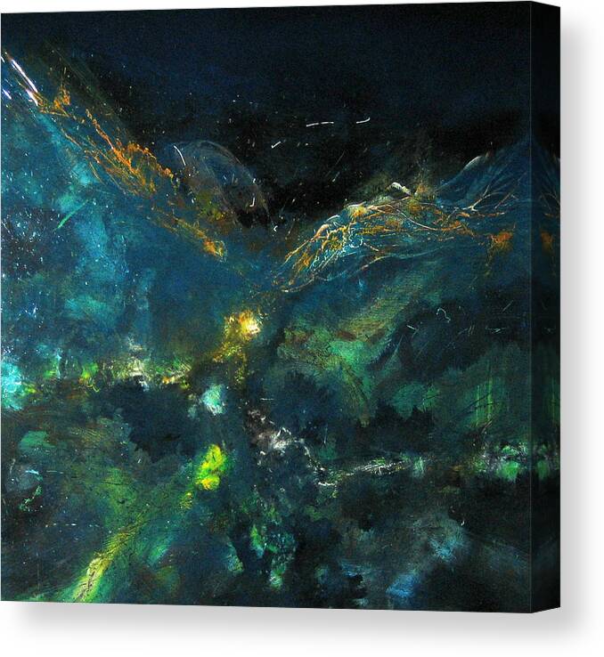 Sea Canvas Print featuring the painting Sea Galaxy by Michaelalonzo Kominsky