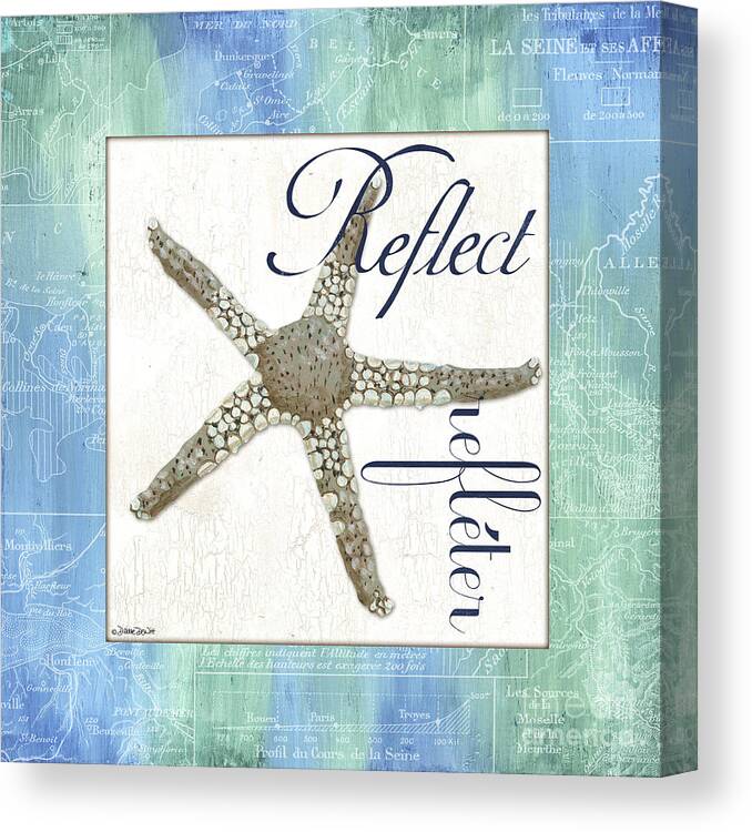 Starfish Canvas Print featuring the painting Sea Glass 3 by Debbie DeWitt