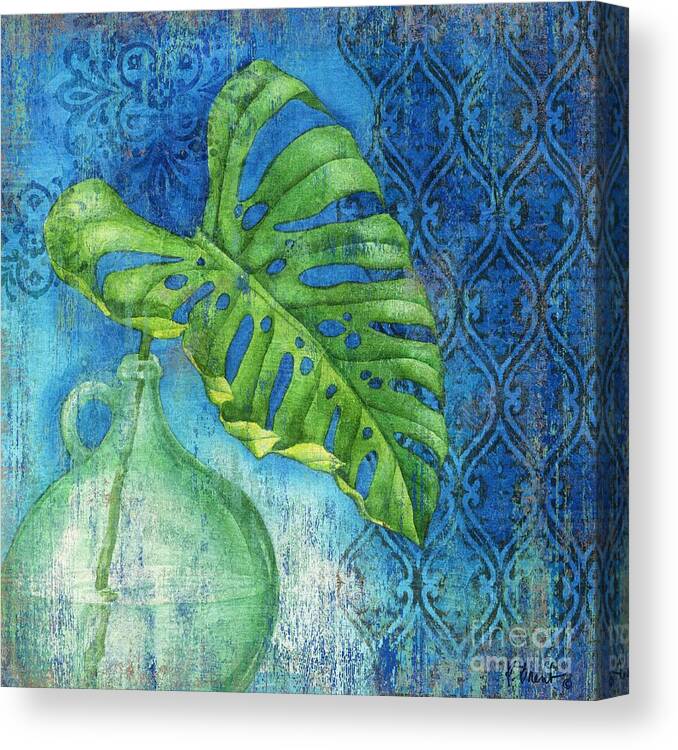 Palm Canvas Print featuring the painting Sea Glass Palm I by Paul Brent