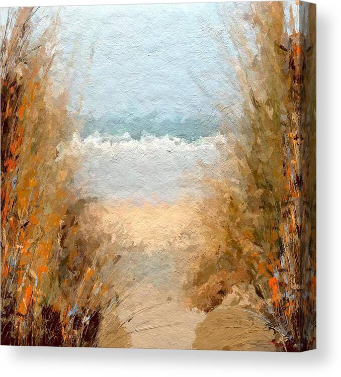 Anthony Fishburne Canvas Print featuring the mixed media Sea grass abstract by Anthony Fishburne