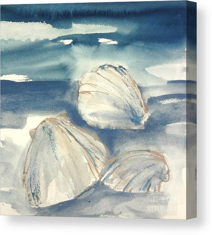 Original Watercolors Canvas Print featuring the painting Sea Scallop 1 by Chris Paschke