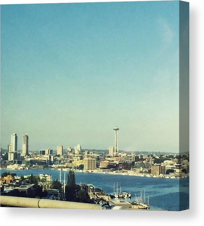 City Canvas Print featuring the photograph Seattle In The Morning #seattle by Joan McCool