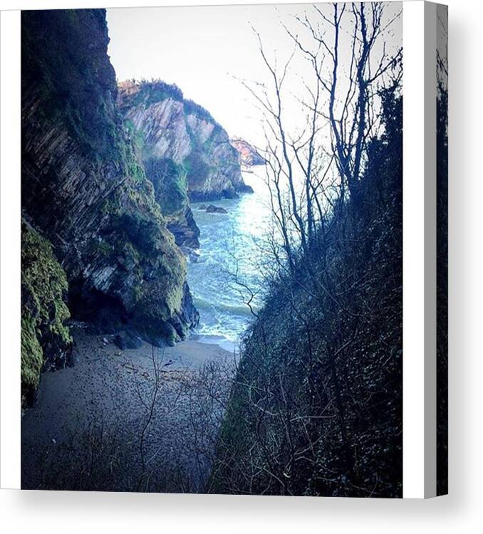 Surf Canvas Print featuring the photograph Secret Beach In North Devon! #roadtrip by Leanne Jones