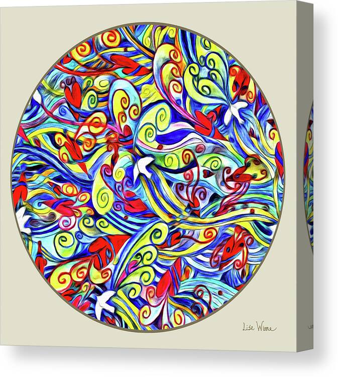 Lise Winne Canvas Print featuring the digital art Semi Abstract Paintings Button by Lise Winne