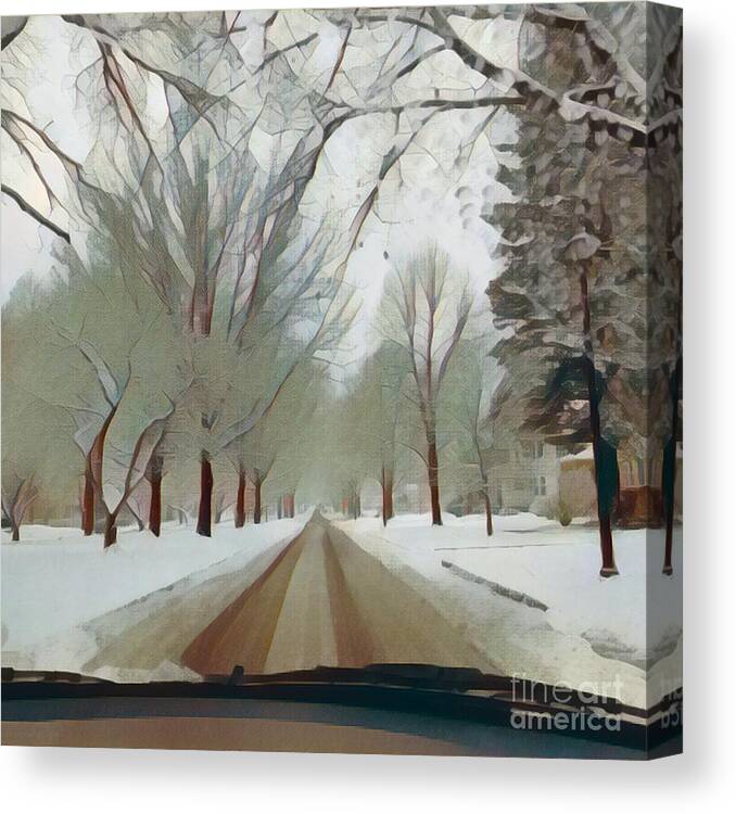 Winter Canvas Print featuring the photograph Seneca Parkway Winter by Jodie Marie Anne Richardson Traugott     aka jm-ART