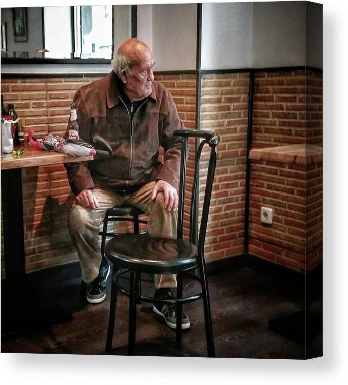 Portrait Canvas Print featuring the photograph Señor
#bar #portrait by Rafa Rivas