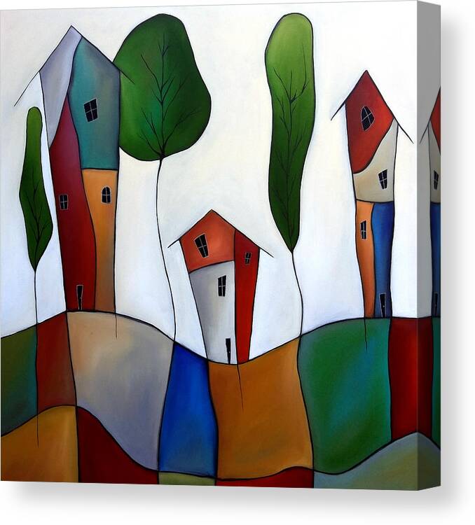 Fidostudio Canvas Print featuring the painting Settling Down by Tom Fedro