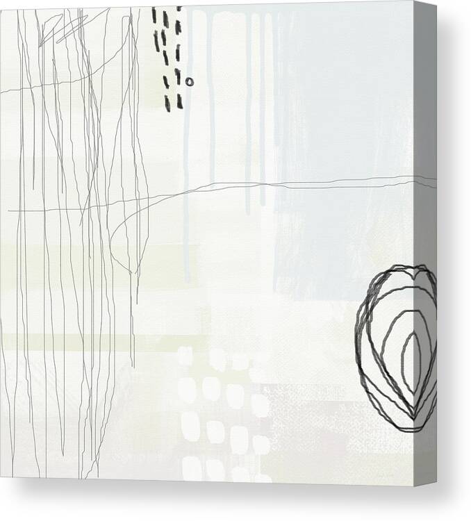 Abstract Canvas Print featuring the painting Shades of White 1 - Art by Linda Woods by Linda Woods