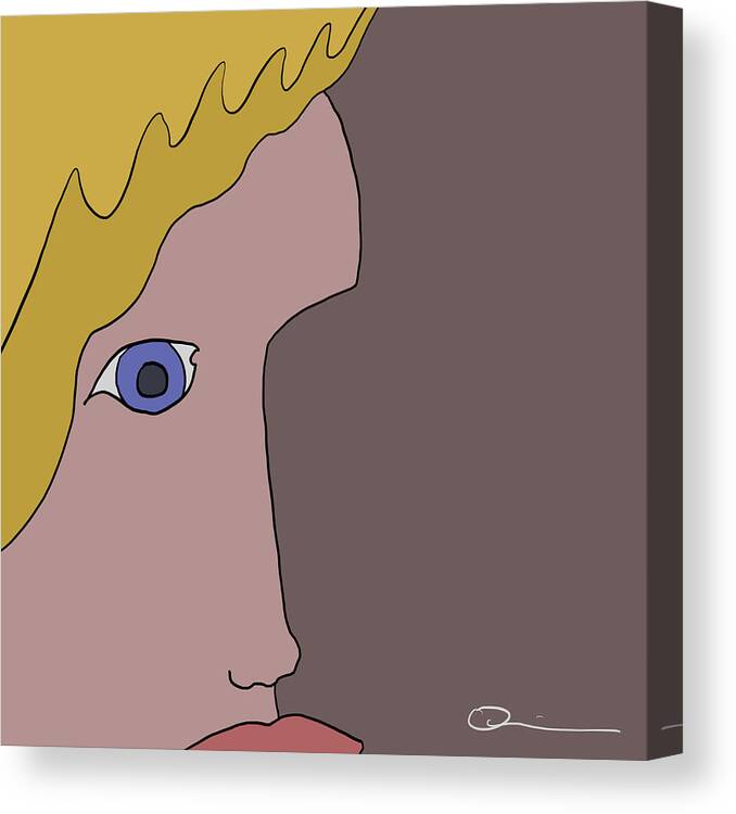 Face Canvas Print featuring the digital art Shadow 2 by Jeffrey Quiros