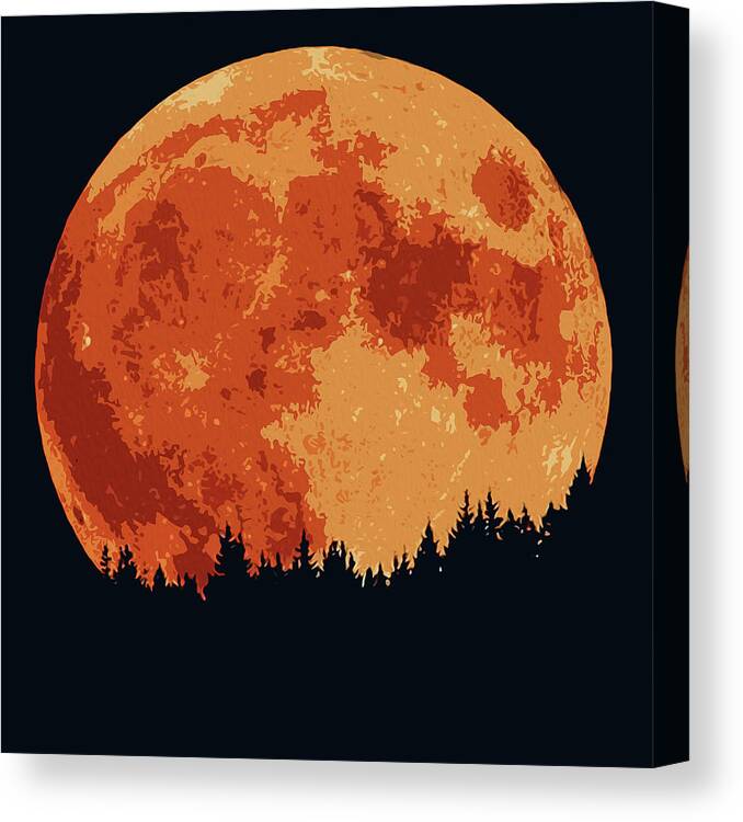 Shadow Of The Moon Canvas Print featuring the painting Shadow of the Moon by AM FineArtPrints