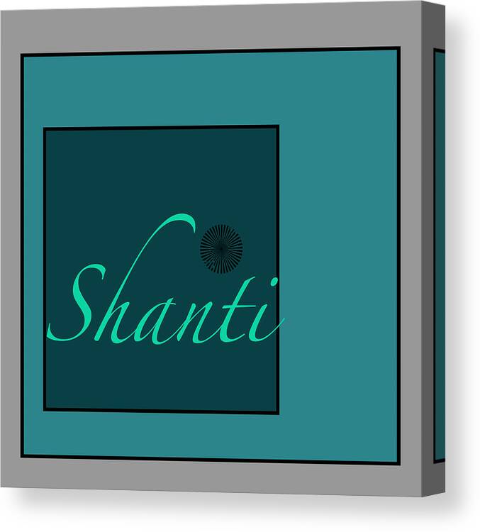 shanti In Blue Canvas Print featuring the digital art Shanti In Blue by Kandy Hurley