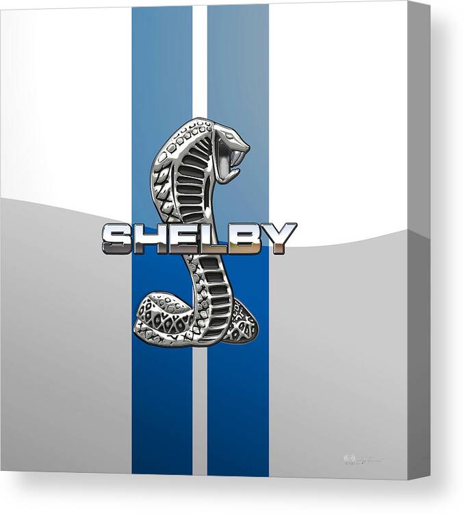  'auto Badges' Collection By Serge Averbukh Canvas Print featuring the photograph Shelby Cobra - 3D Badge by Serge Averbukh